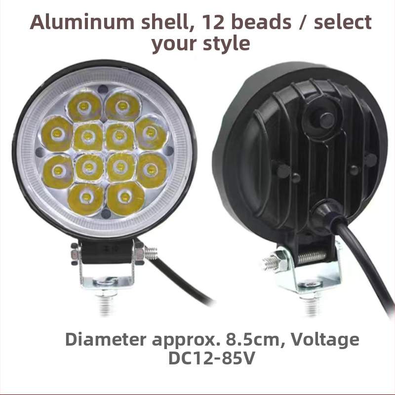 Több‑LED spotfény járművekhez – 144W, 12–80V, IP67, repülőipari alumínium, 30000 óra élettartam