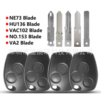 Carcasă cheie Renault – placă plată, corp ABS, lamă metalică, configurație 2-chei/3-chei, greutate 35 g