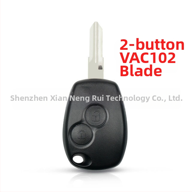 Carcasă cheie Renault – placă plată, corp ABS, lamă metalică, configurație 2-chei/3-chei, greutate 35 g