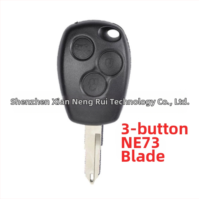 Carcasă cheie Renault – placă plată, corp ABS, lamă metalică, configurație 2-chei/3-chei, greutate 35 g