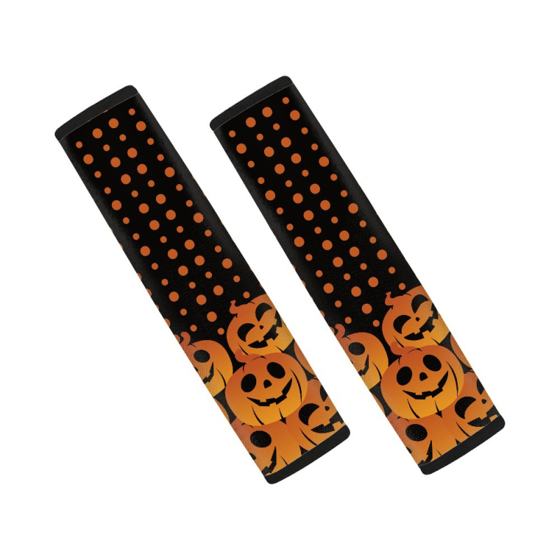 Perna pentru umărul centurii de siguranță auto, imprimeu plasa păianjen Halloween, poliester, set de două piese, 60 g, cu logo imprimat, personalizabil