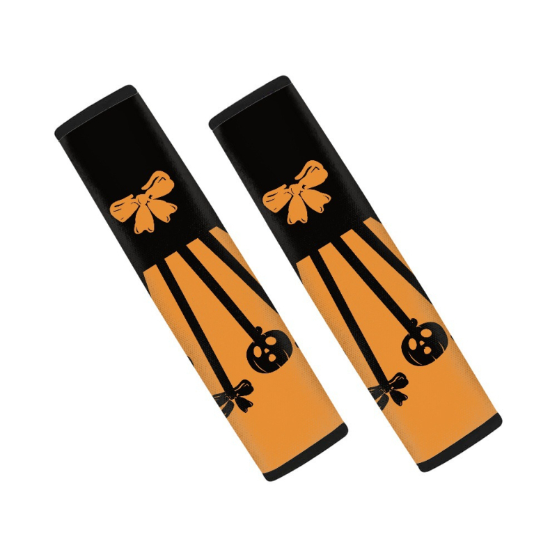 Perna pentru umărul centurii de siguranță auto, imprimeu plasa păianjen Halloween, poliester, set de două piese, 60 g, cu logo imprimat, personalizabil