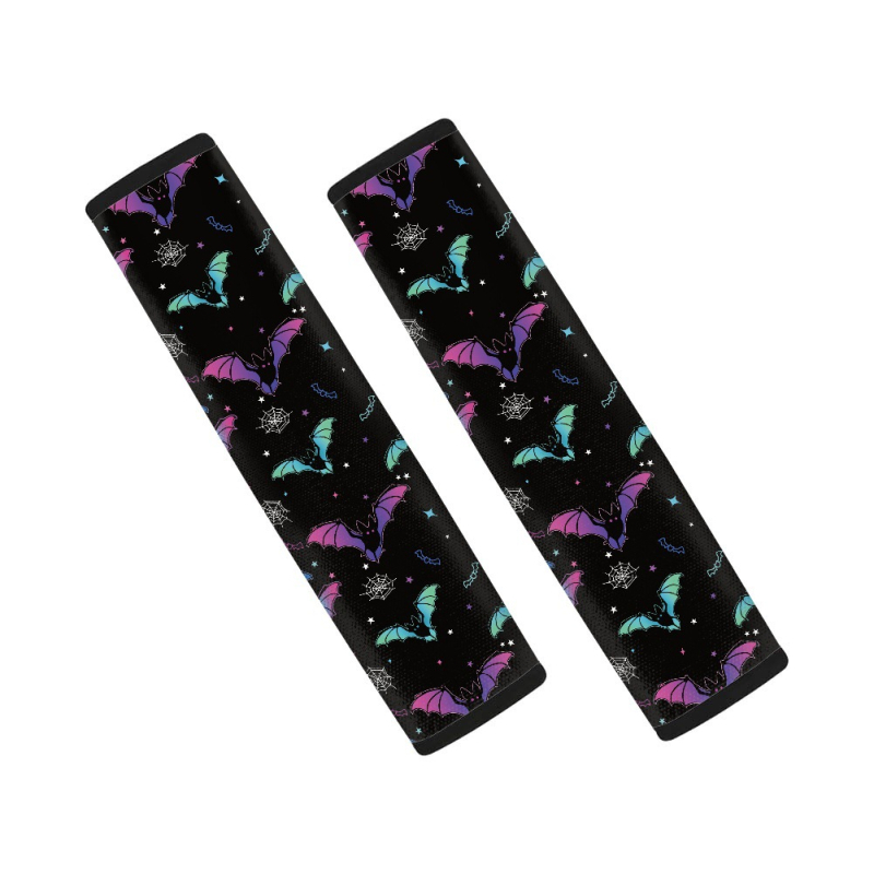 Perna pentru umărul centurii de siguranță auto, imprimeu plasa păianjen Halloween, poliester, set de două piese, 60 g, cu logo imprimat, personalizabil