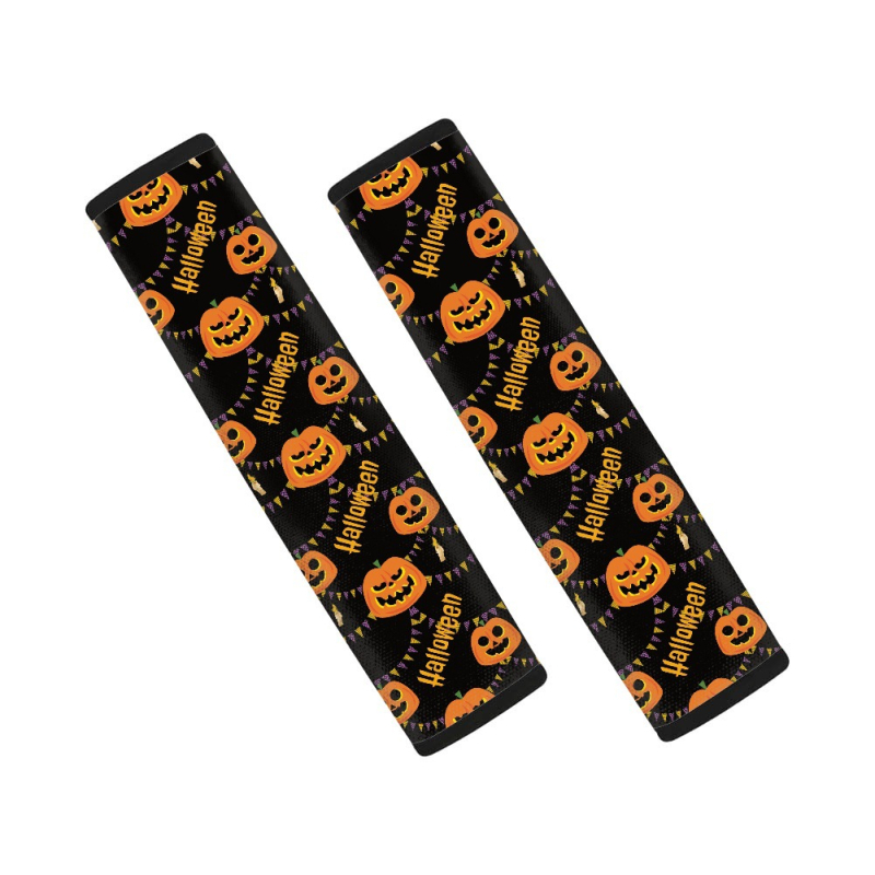 Perna pentru umărul centurii de siguranță auto, imprimeu plasa păianjen Halloween, poliester, set de două piese, 60 g, cu logo imprimat, personalizabil