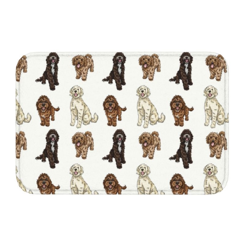 Covor de baie antiderapant pentru intrare, suprafață flokată, formă pătrată, material TPE, lavabil