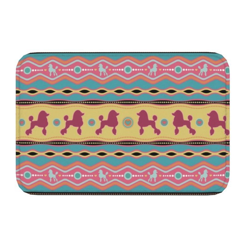 Covor de baie antiderapant pentru intrare, suprafață flokată, formă pătrată, material TPE, lavabil