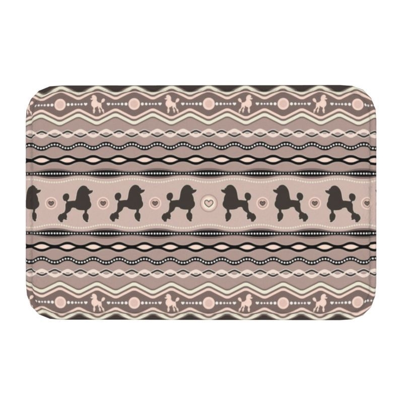 Covor de baie antiderapant pentru intrare, suprafață flokată, formă pătrată, material TPE, lavabil