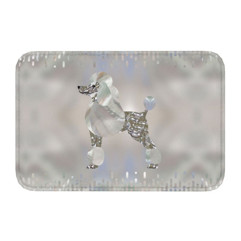 Covor de baie antiderapant pentru intrare, suprafață flokată, formă pătrată, material TPE, lavabil