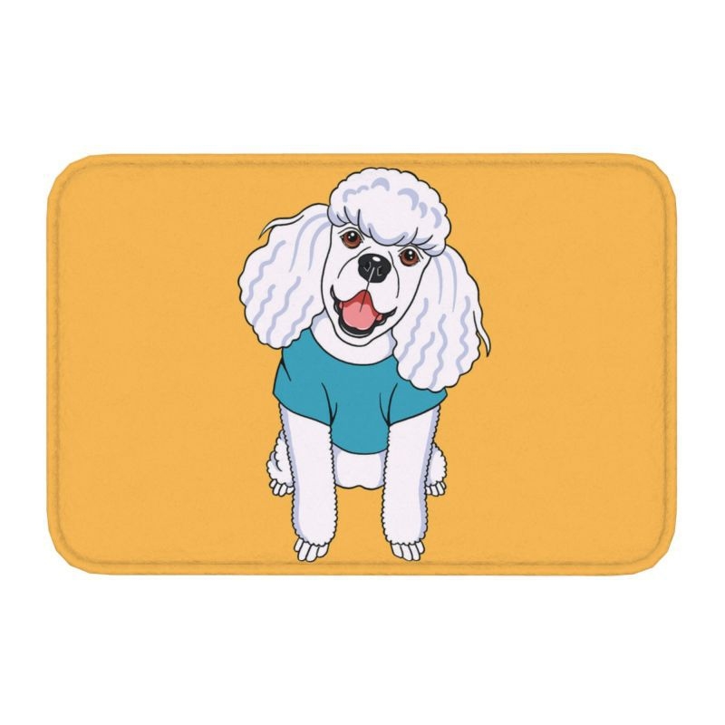 Covor de baie antiderapant pentru intrare, suprafață flokată, formă pătrată, material TPE, lavabil