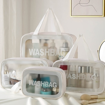 Τσαντάκι μακιγιάζ από PU, κυβόσχημο, για ταξίδια, αποθήκευση καλλυντικών, στυλ μοντέρνου μινιμαλισμού