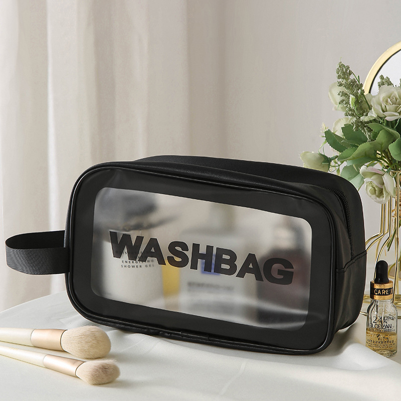 PU anyagú sminktáska, kocka alak, utazáshoz, kozmetikai tárolás, modern minimalist stílus