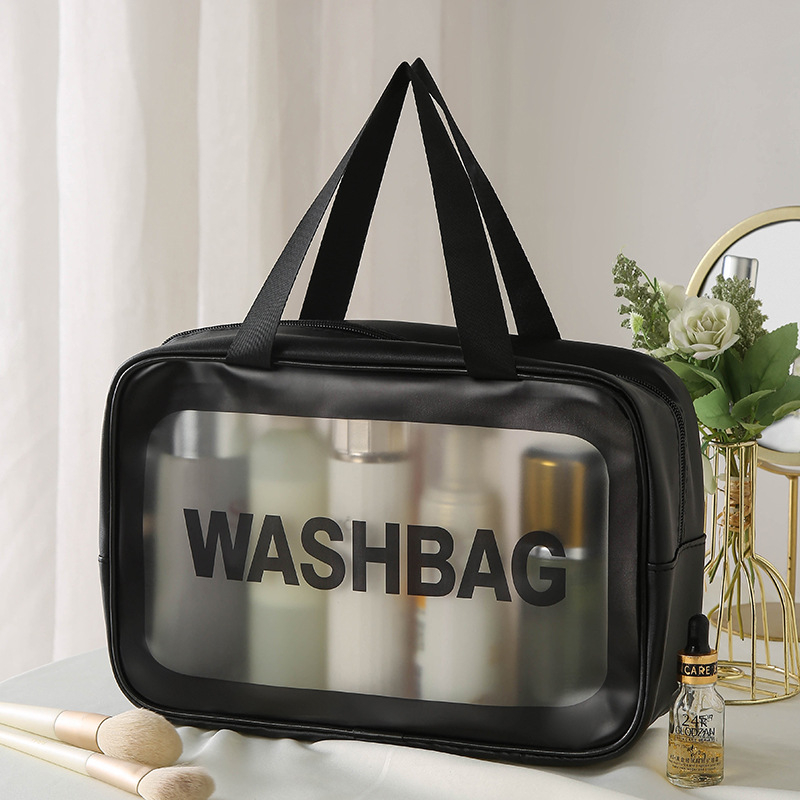 PU anyagú sminktáska, kocka alak, utazáshoz, kozmetikai tárolás, modern minimalist stílus