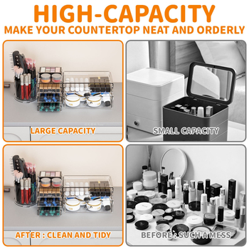 Διαφανές στοιβαζόμενο κουτί αποθήκευσης με συρτάρια για καλλυντικά και μικροαντικείμενα — επιτραπέζιος οργανωτής σε Nordic στυλ από ακρυλικό (Ακρυλικό; Nordic στυλ; Προέλευση Yiwu)