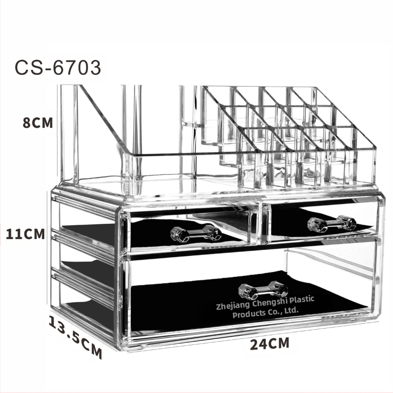 Skaidrus, sulankstomas stalčių dėklas kosmetikai ir smulkmenoms – biuro organizatorius nordiško stiliaus (akrilas; Yiwu kilmė)