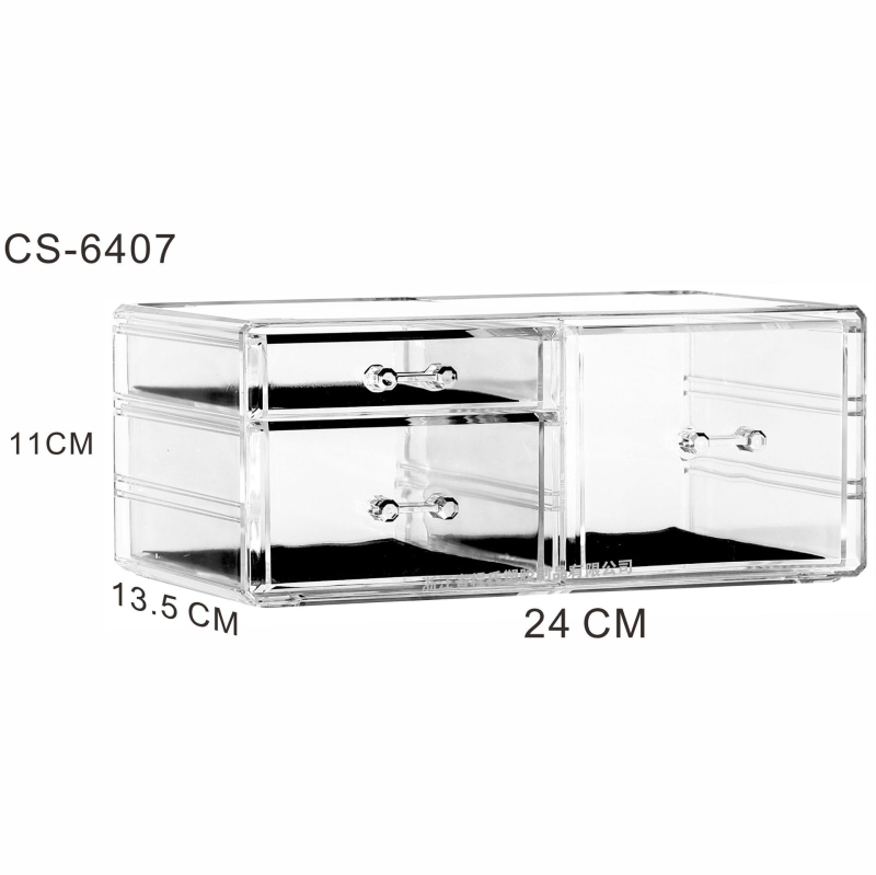 Skaidrus, sulankstomas stalčių dėklas kosmetikai ir smulkmenoms – biuro organizatorius nordiško stiliaus (akrilas; Yiwu kilmė)