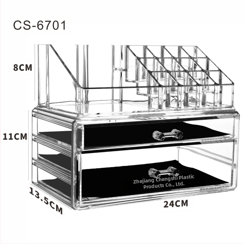 Skaidrus, sulankstomas stalčių dėklas kosmetikai ir smulkmenoms – biuro organizatorius nordiško stiliaus (akrilas; Yiwu kilmė)