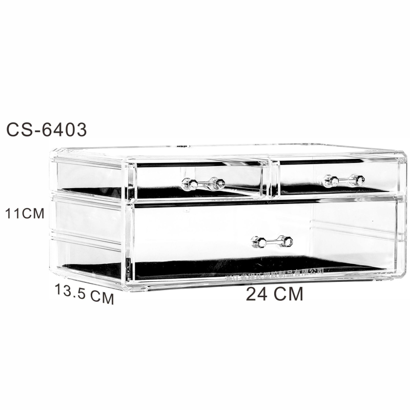 Skaidrus, sulankstomas stalčių dėklas kosmetikai ir smulkmenoms – biuro organizatorius nordiško stiliaus (akrilas; Yiwu kilmė)