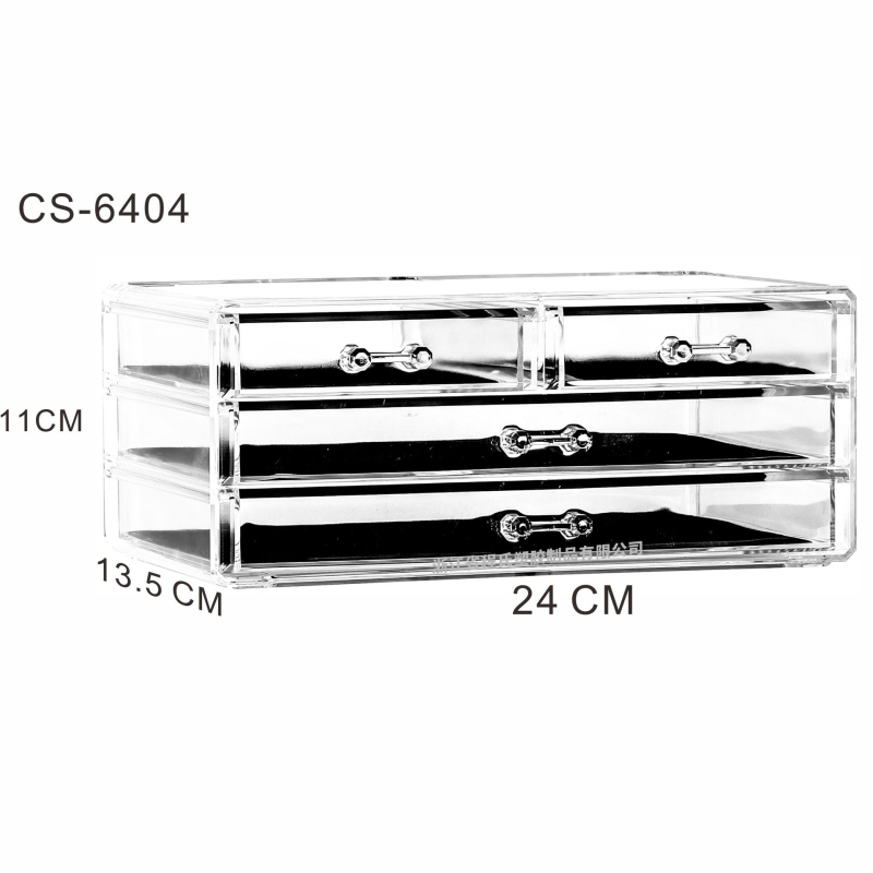 Skaidrus, sulankstomas stalčių dėklas kosmetikai ir smulkmenoms – biuro organizatorius nordiško stiliaus (akrilas; Yiwu kilmė)