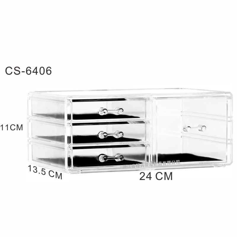 Skaidrus, sulankstomas stalčių dėklas kosmetikai ir smulkmenoms – biuro organizatorius nordiško stiliaus (akrilas; Yiwu kilmė)