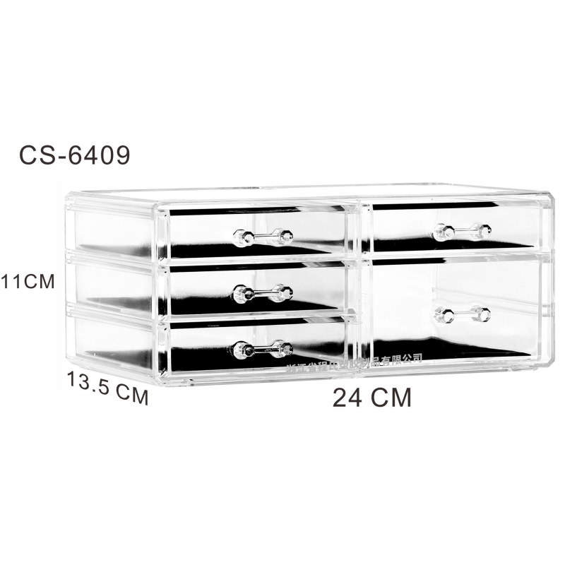 Skaidrus, sulankstomas stalčių dėklas kosmetikai ir smulkmenoms – biuro organizatorius nordiško stiliaus (akrilas; Yiwu kilmė)