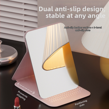 Сгъваемо козметично огледало с PU/PS/PVC рамка и алуминиево огледало – настолно козметично огледало, печат на лого и персонализация