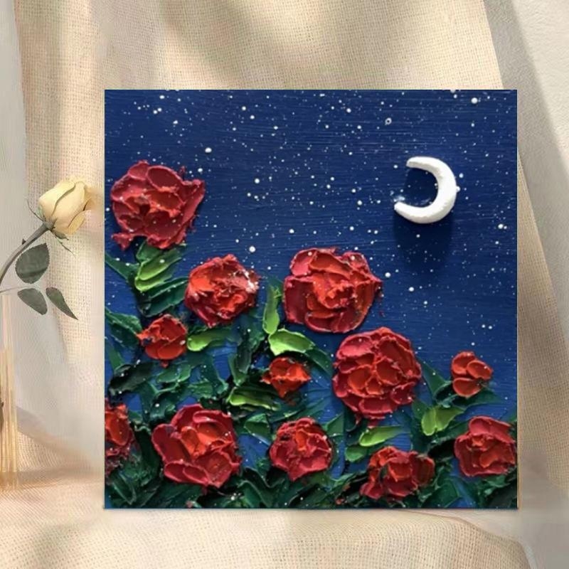 DIY Ψηφιακή ζωγραφιά σε λάδι — Φλοράλ 3D υφή, χωρίς κάδρο, Σύγχρονος μινιμαλισμός, Χώρος: σαλόνι/υπνοδωμάτιο/γραφείο, Μονάδα: Amplitude, Απόθεμα: 99999