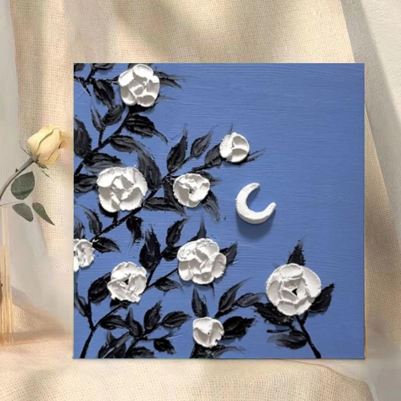 DIY digitális olajfestmény — virágos 3D textúra, keret nélküli, modern egyszerűség, helyiség: nappali, hálószoba, dolgozószoba, Egység: Amplitude, Készlet: 99999