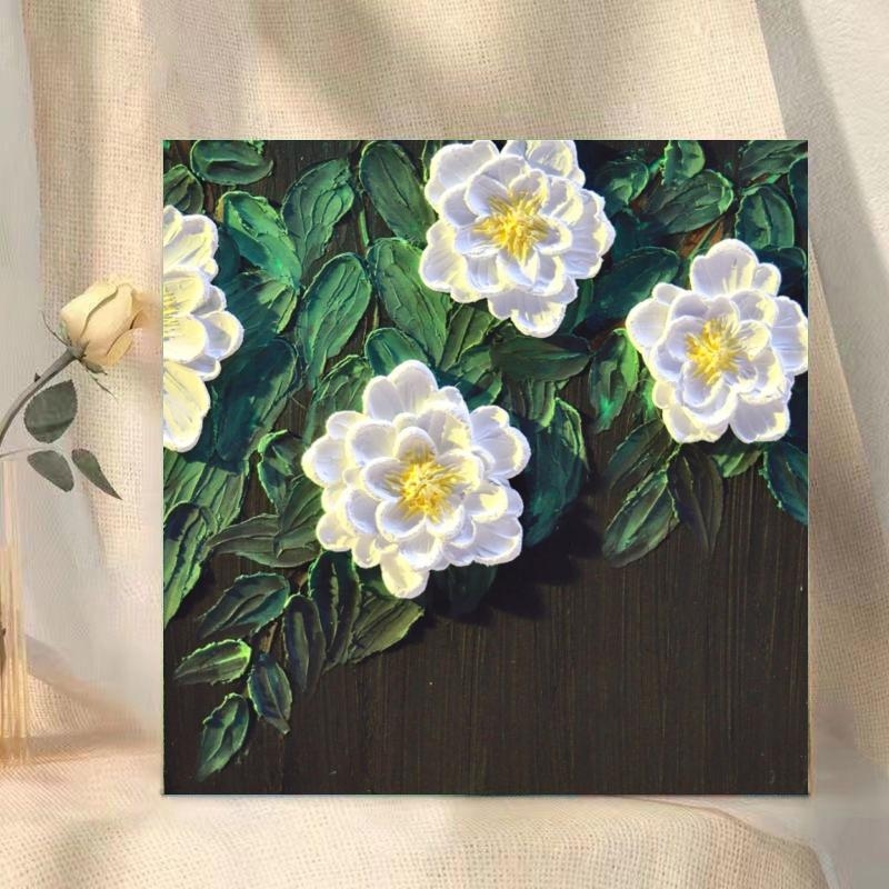 DIY digitális olajfestmény — virágos 3D textúra, keret nélküli, modern egyszerűség, helyiség: nappali, hálószoba, dolgozószoba, Egység: Amplitude, Készlet: 99999