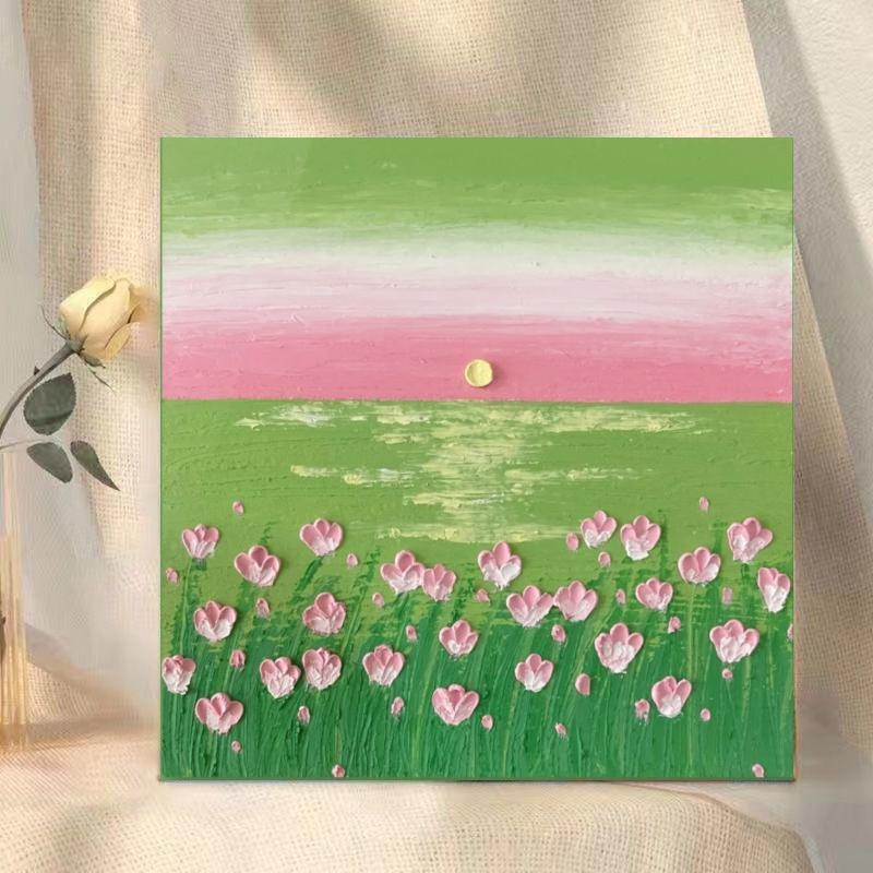 DIY digitális olajfestmény — virágos 3D textúra, keret nélküli, modern egyszerűség, helyiség: nappali, hálószoba, dolgozószoba, Egység: Amplitude, Készlet: 99999