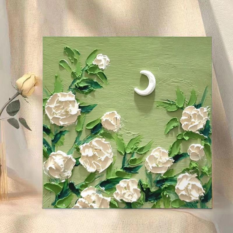 DIY digitális olajfestmény — virágos 3D textúra, keret nélküli, modern egyszerűség, helyiség: nappali, hálószoba, dolgozószoba, Egység: Amplitude, Készlet: 99999