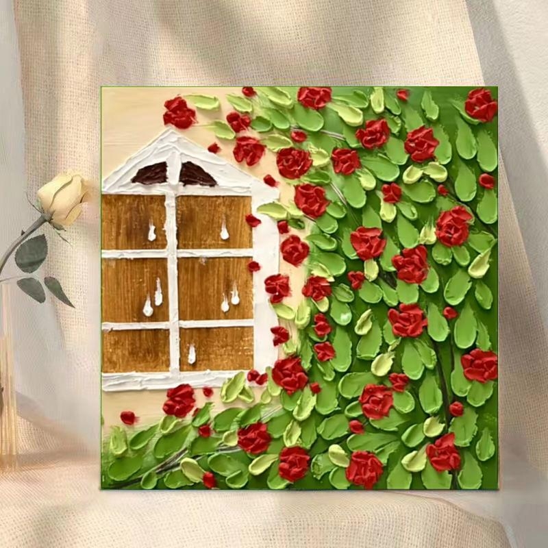 DIY digitális olajfestmény — virágos 3D textúra, keret nélküli, modern egyszerűség, helyiség: nappali, hálószoba, dolgozószoba, Egység: Amplitude, Készlet: 99999