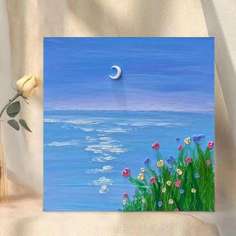 DIY digitális olajfestmény — virágos 3D textúra, keret nélküli, modern egyszerűség, helyiség: nappali, hálószoba, dolgozószoba, Egység: Amplitude, Készlet: 99999