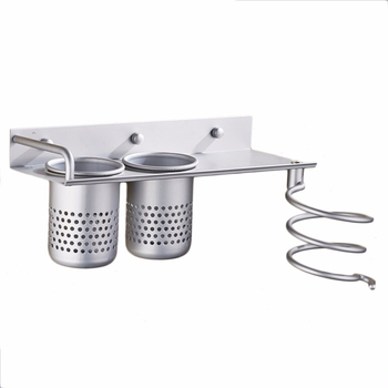 Saint Rejia 9441 Ράφι-στήριγμα σεσουάρ μαλλιών από κράγμα αλουμινίου, Ανόδιο οξείδωση φινίρισμα, Εγκατάσταση χωρίς τρύπες, Μέγιστο φορτίο 5,0 kg