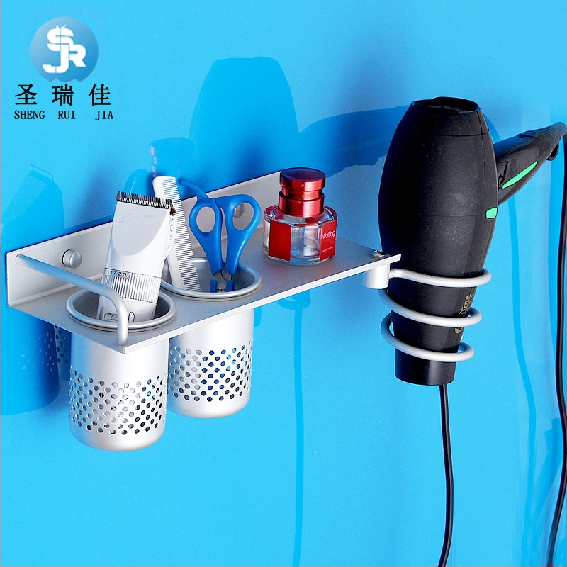 Saint Rejia 9441 Ράφι-στήριγμα σεσουάρ μαλλιών από κράγμα αλουμινίου, Ανόδιο οξείδωση φινίρισμα, Εγκατάσταση χωρίς τρύπες, Μέγιστο φορτίο 5,0 kg