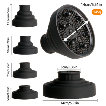 Higashimoto στεγνωτήρας μαλλιών με σιλικόνη υψηλής θερμοκρασίας и τηλεσκοπικό κάλυμμα για μπούκλες και στιλ, 160 g