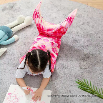 Κουβέρτα ουράς γοργόνας - μαλακή, φιλική προς το δέρμα, ζεστή; ύφασμα πολυεστέρας, 300 g, άνοιξη-φθινόπωρο, γεωμετρικό μοτίβο, για παιδιά και ενήλικες