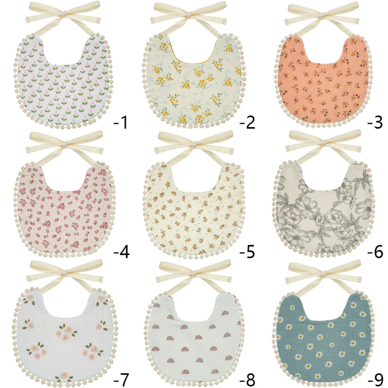 Bavetă pentru copii – impermeabilă, din amestec de bumbac, cu imprimeuri variate, pentru 0–6 ani