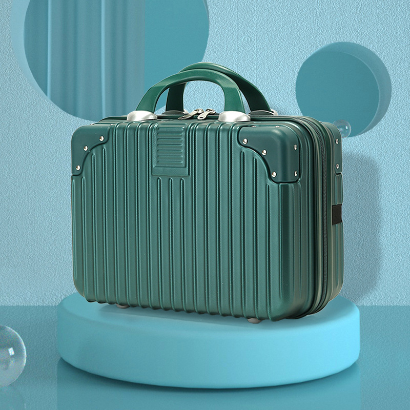 Куфар за пътуване с козметична чанта, ABS материал; отваряне с цип; универсални колела; водоустойчив и ултралек; обикновен комбиниран замък