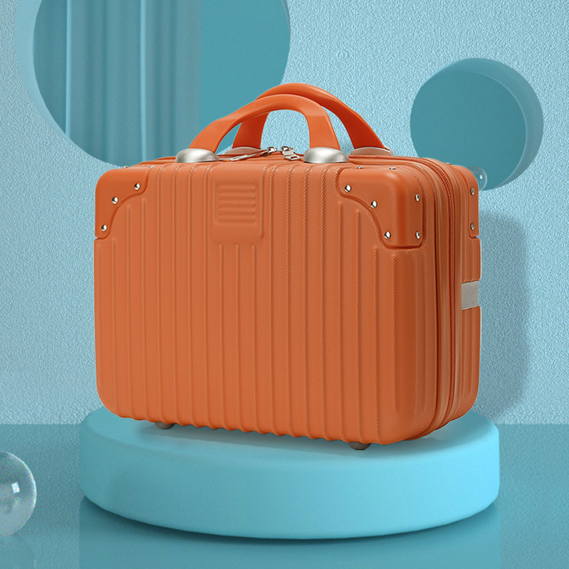 Куфар за пътуване с козметична чанта, ABS материал; отваряне с цип; универсални колела; водоустойчив и ултралек; обикновен комбиниран замък