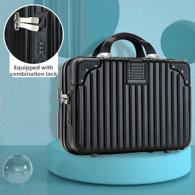 Куфар за пътуване с козметична чанта, ABS материал; отваряне с цип; универсални колела; водоустойчив и ултралек; обикновен комбиниран замък