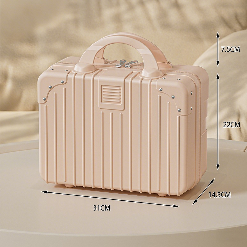 Куфар за пътуване с козметична чанта, ABS материал; отваряне с цип; универсални колела; водоустойчив и ултралек; обикновен комбиниран замък