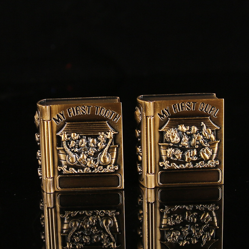 Κουτί αποθήκευσης νεογνικών δοντιών από κράμα ψευδάργύρου – μεταλλικό, blister συσκευασία, για ηλικίες 7–14