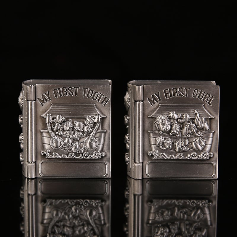 Κουτί αποθήκευσης νεογνικών δοντιών από κράμα ψευδάργύρου – μεταλλικό, blister συσκευασία, για ηλικίες 7–14