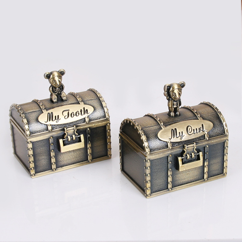 Κουτί αποθήκευσης νεογνικών δοντιών από κράμα ψευδάργύρου – μεταλλικό, blister συσκευασία, για ηλικίες 7–14