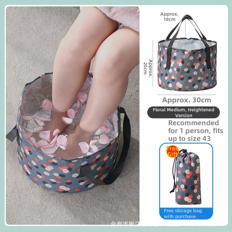 Vas pliabil portabil pentru picioare, pentru călătorii — PVC, design pliabil, pentru adulți