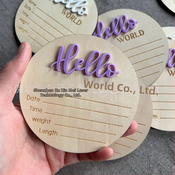 Ξύλινο στρογγυλό σημάδι γέννησης για νεογέννητο βάπτιση – Basswood, Paulownia, Poplar; χειροποίητο κρεμαστό διακοσμητικό; οικιακή διακόσμηση; κατάλληλο για εορτές Πανσελήνου