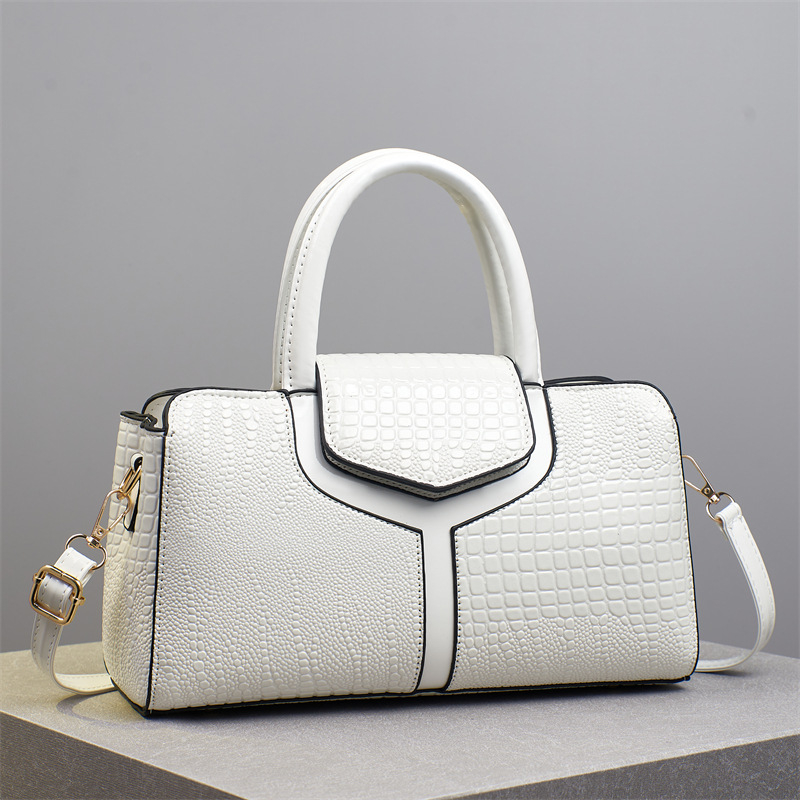 Geantă PU unisex, stil Boston, formă pernă, căptușeală poliester, buzunar intern cu fermoar