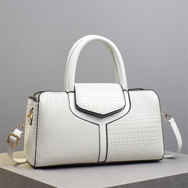 Geantă PU unisex, stil Boston, formă pernă, căptușeală poliester, buzunar intern cu fermoar