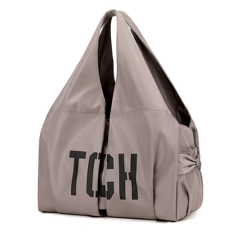 Ženska nylon tote torba sa zatvaračem, vodoravni kvadratni oblik, džep sa zatvaračem, dvostruke ručke