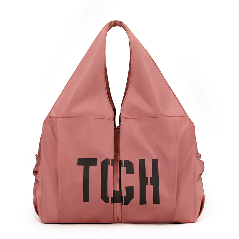Ženska nylon tote torba sa zatvaračem, vodoravni kvadratni oblik, džep sa zatvaračem, dvostruke ručke